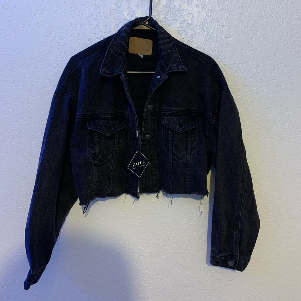 Black denim jacket